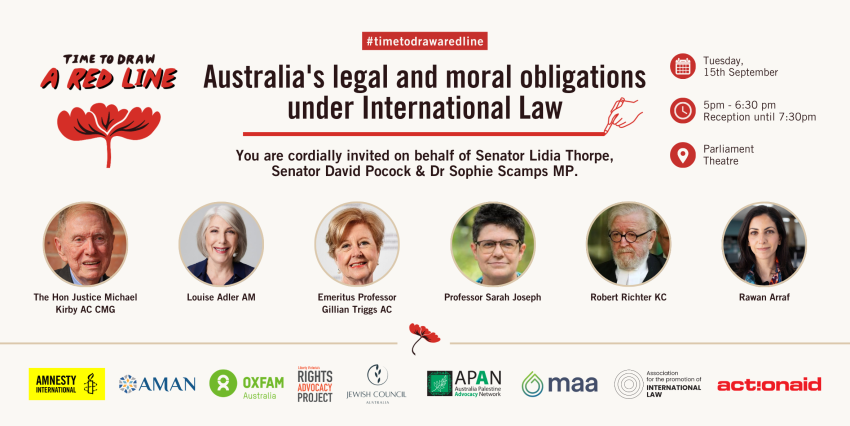 Artwork and image for event "Red Lines Package Launch" 4:30pm-7:30pm 15/09/2026 Parliamentary Theatre, Australian Parliament House, Parliament Dr, Canberra ACT 2600
