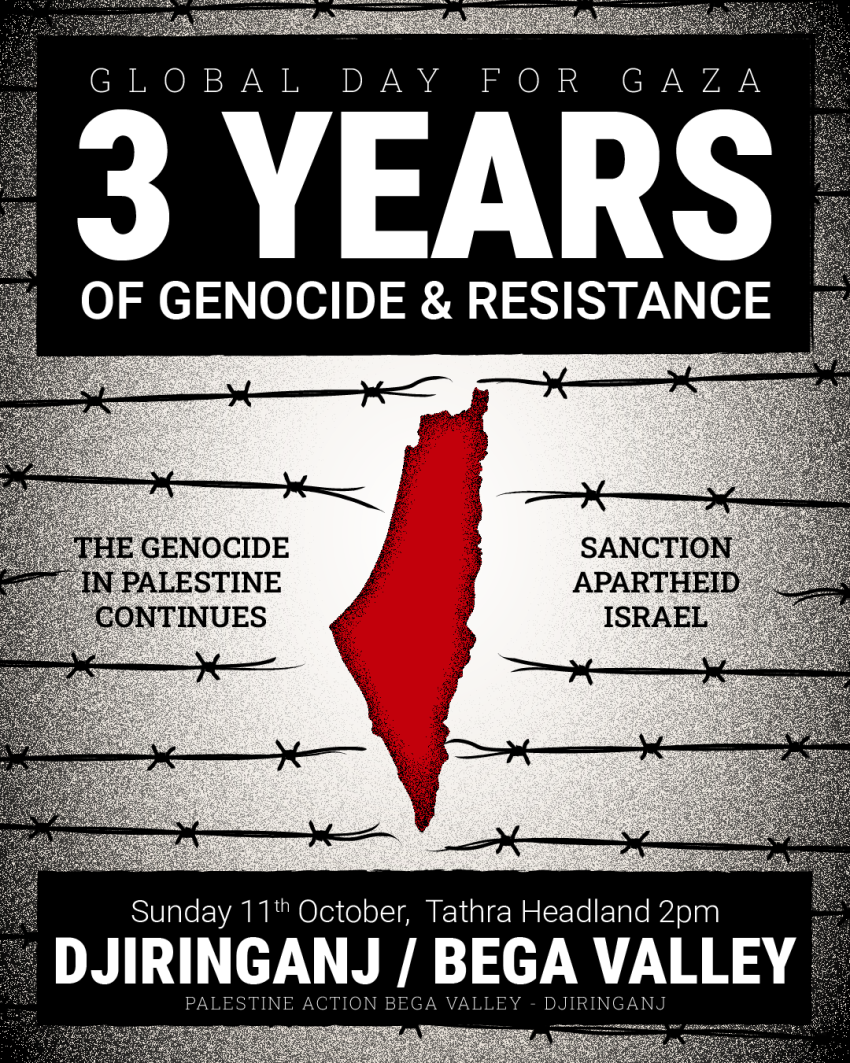 3 years of genocide bega valley