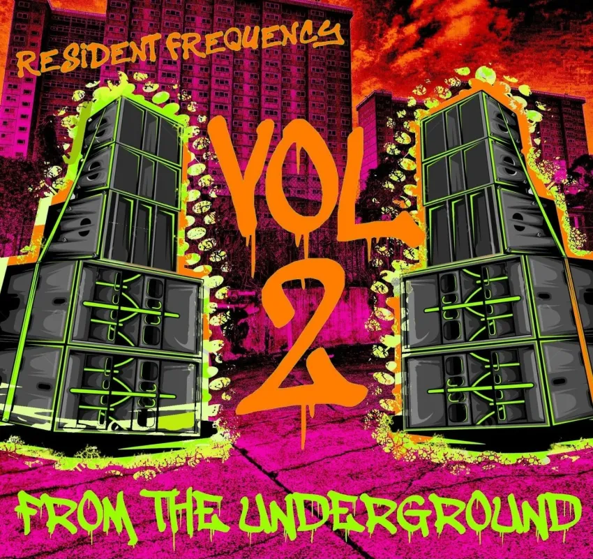 Artwork and image for event "Resident Frequency Vol. 2 Album Launch and Community Art Exhibition" 5pm-9pm 18/09/2026 Collingwood Underground Car Park, 44 Harmsworth St, Collingwood, VIC, Australia, 3066