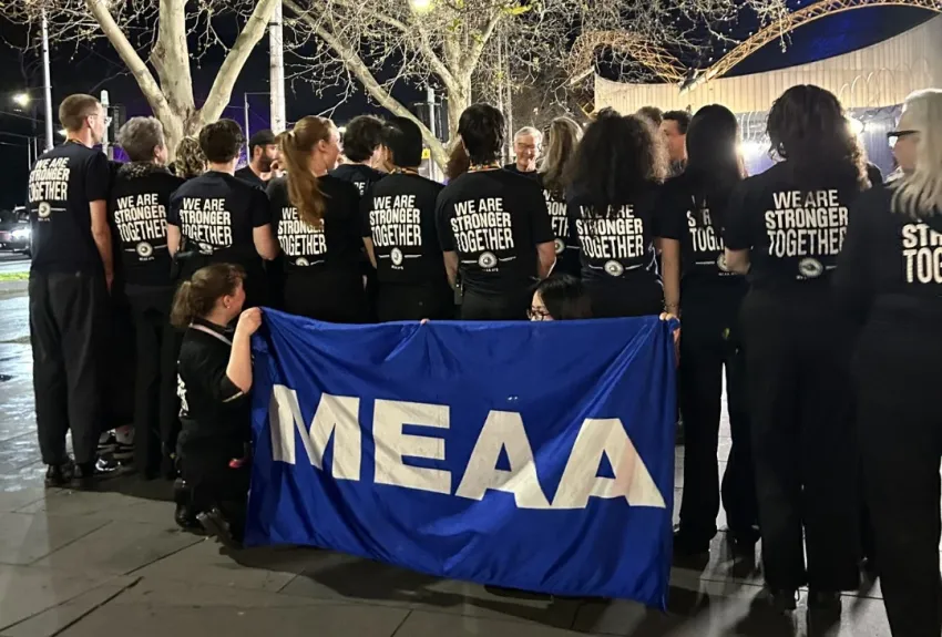 Photo of Art Centre Melbourne MEAA members and supporters