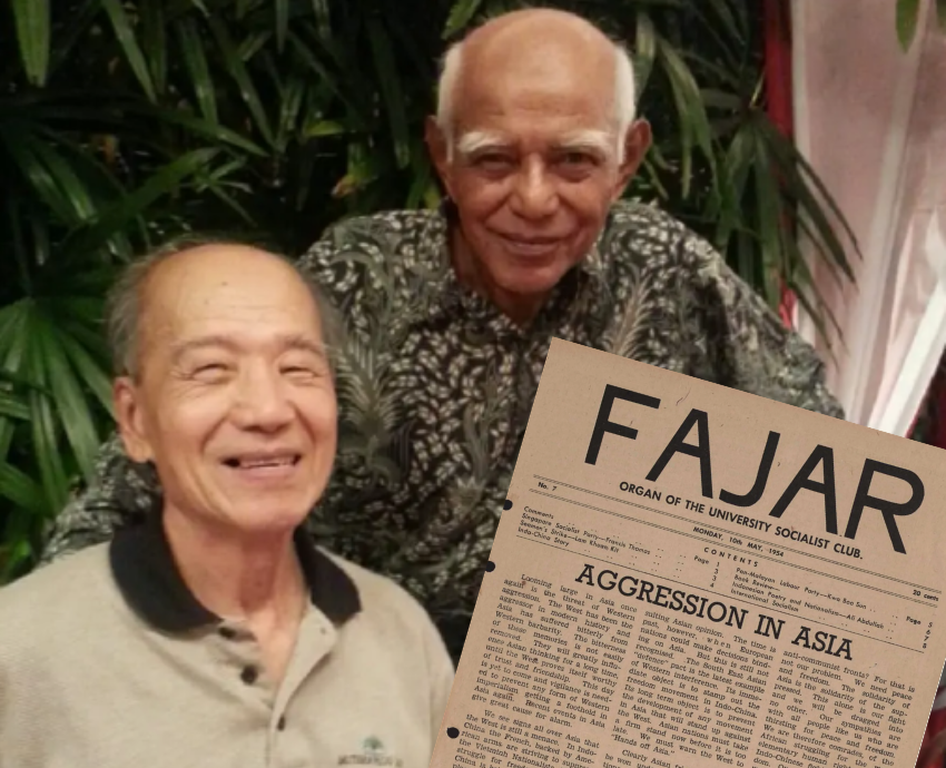 Two men and a student newspaper