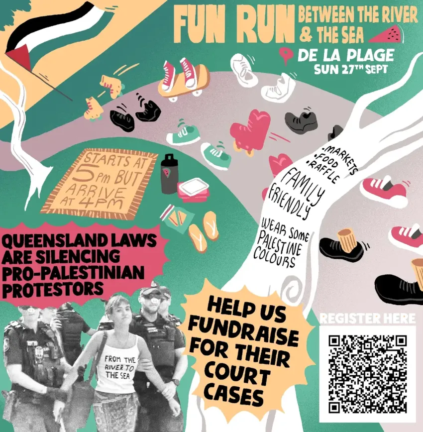Artwork and image for event "Fun Run: Between the River and the Sea" 4pm-8pm 27/09/2026