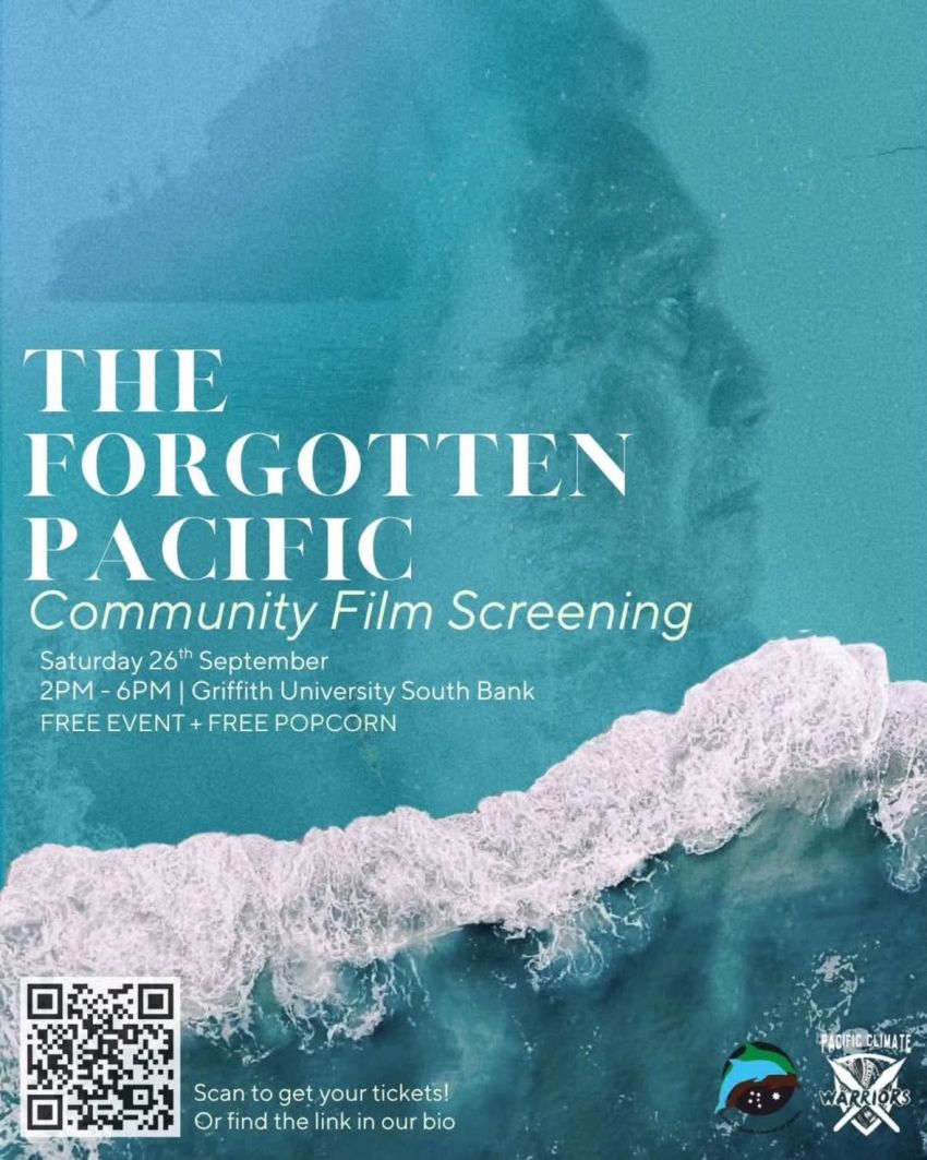 Artwork and image for event "The Forgotten Pacific - Community Screening" 2pm-6pm 26/09/2026 Queensland College of Art and Design, Griffith University, Brisbane City (South Bank) Campus, 226 Grey St, South Brisbane QLD 4101