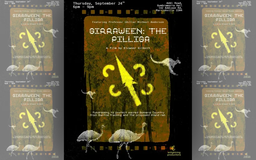 Artwork and image for event "Girraween: The Piliga – Documentary screening" 6pm-9pm 24/09/2026 Addi Road Gumbramorra Hall, 142 Addison Rd, Marrickville NSW 2204