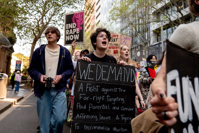 students protesting sexual violence