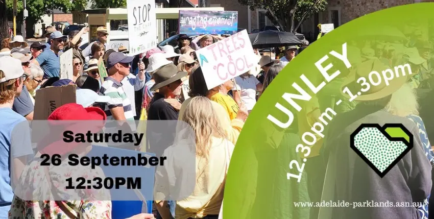 Artwork and image for event "Stop the Chop Road Show at Unley" 12:30pm Unley, exact location to be announced.