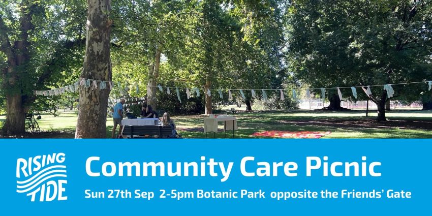 Artwork and image for event "Community Care Picnic" 2pm-6pm 27/09/2026 Botanic Park, Plane Tree Dr, Tarntanya / Adelaide SA 5000