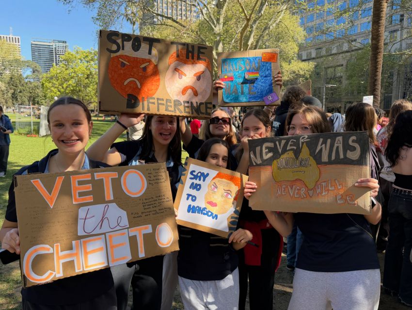 students protesting pauline hanson