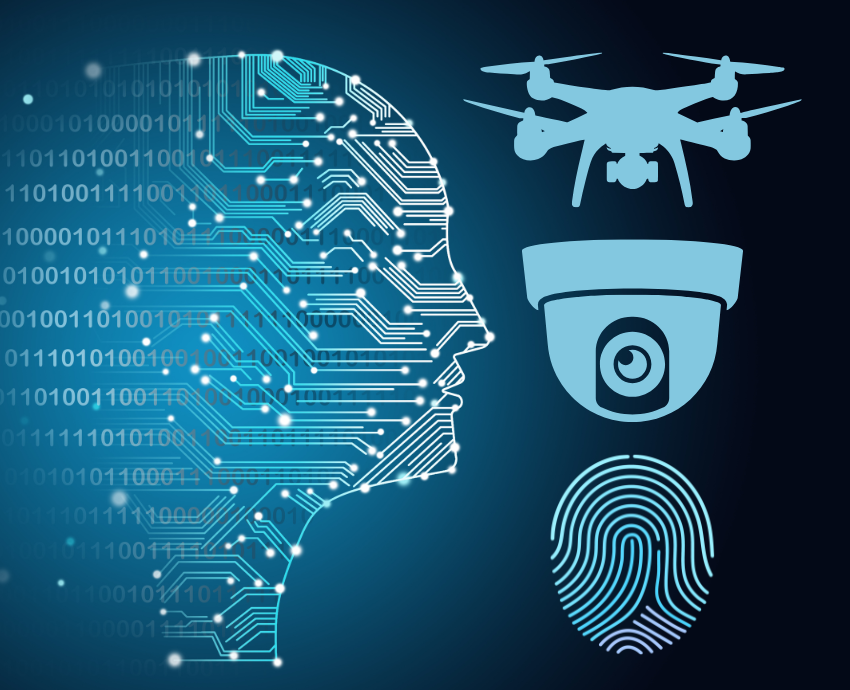 AI, drone, CCTV, fingerprint