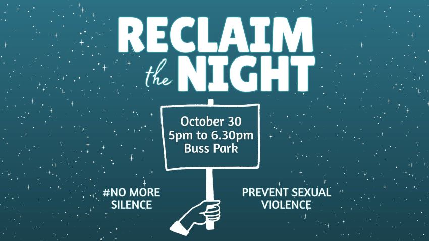 Artwork and image for event "Reclaim the Night Rally Bundaberg 2026" 5pm 30/10/2026, Buss Park, Bourbong St, Bundaberg Central QLD 4670