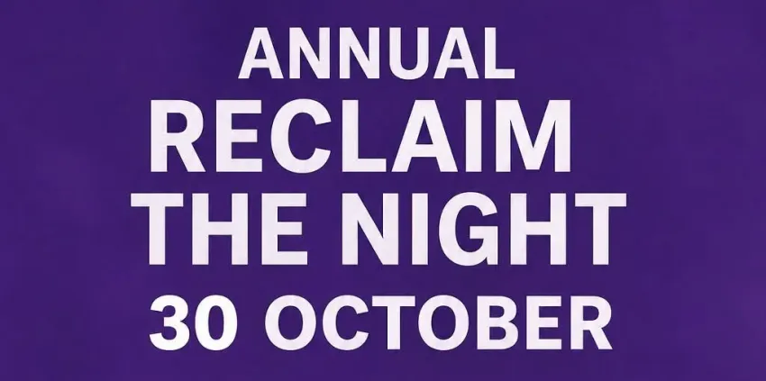 Artwork and image for event "Reclaim the Night Lake Macquarie 2026" 5:30pm 30/10/2026 Warners Bay Foreshoe, The Esplanade, Warners Bay NSW 2282