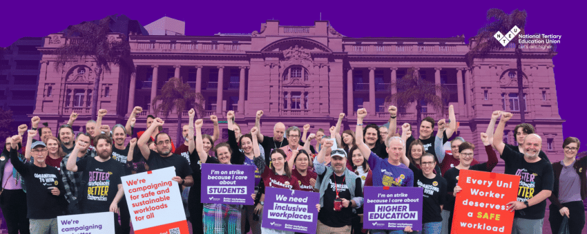 Image supporting uni staff strike and rally 8 October