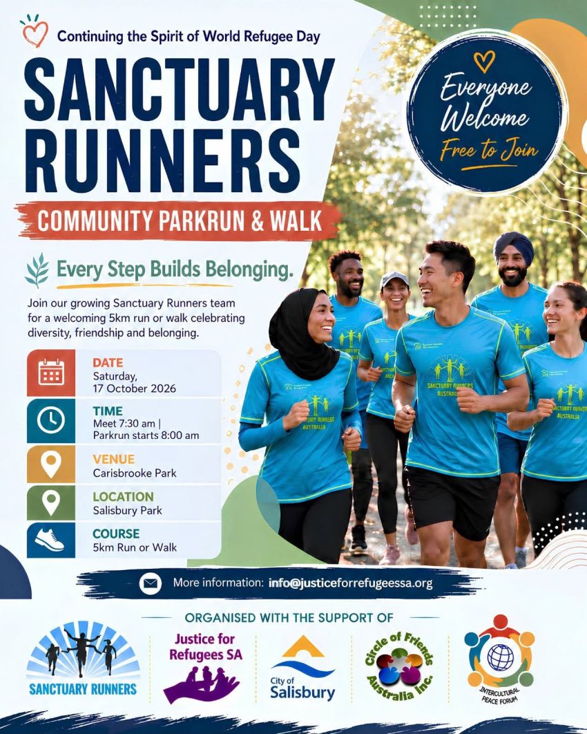 Artwork and image for event "​Sanctuary Runners – Community Parkrun & Walk" 7:30am 17/10/2026 Carisbrooke Park, Main N Rd, Salisbury Park SA 5109