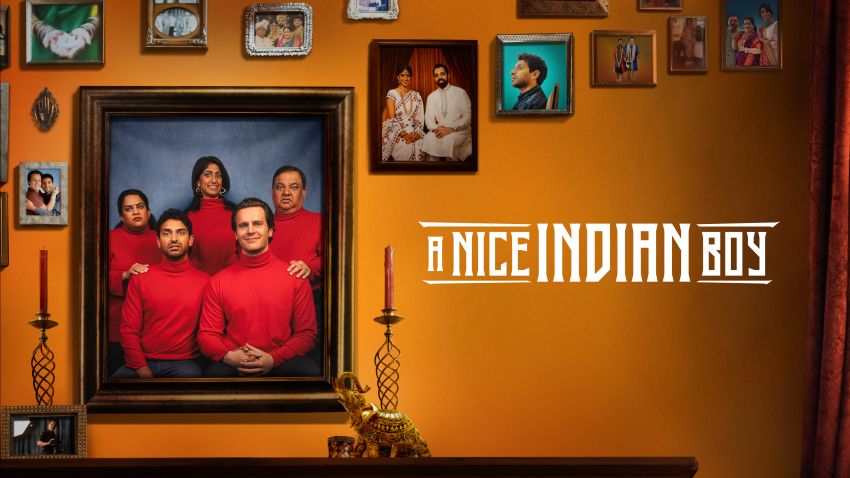 Artwork and banner poster for film "A Nice Indian Boy"