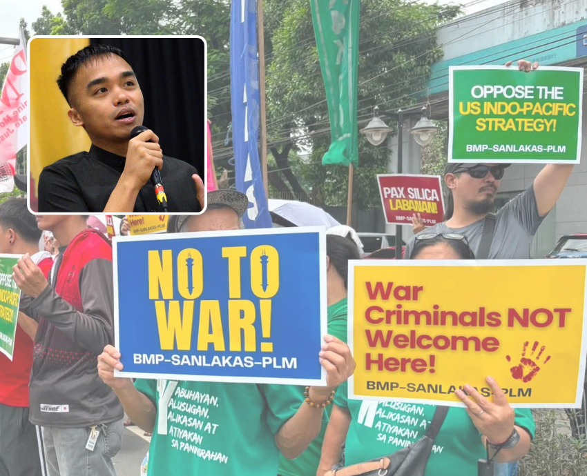 Khyl Ramos, protesting with signs