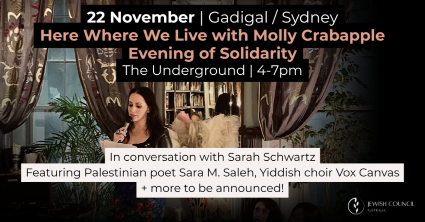 Here Where We Live with Molly Crabapple & Friends: An Evening of Solidarity poster