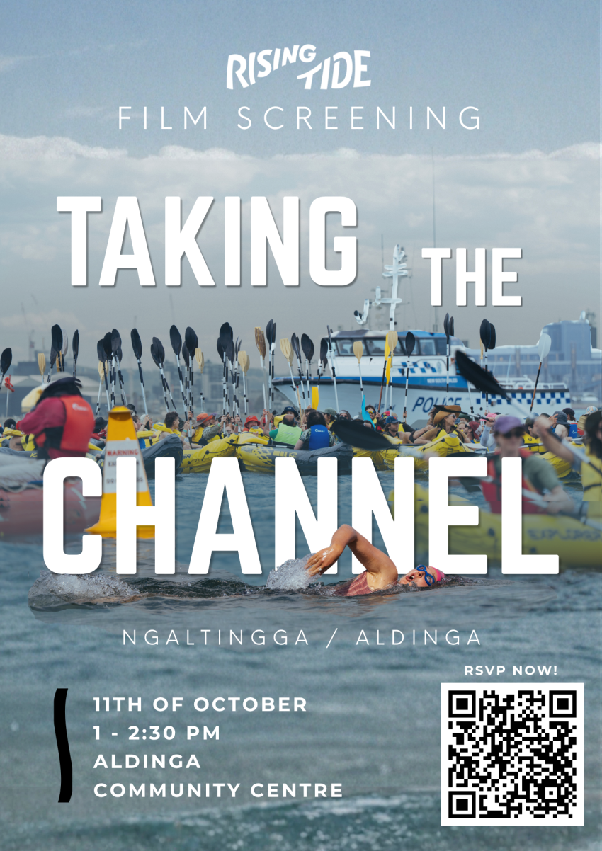 Artwork and image for event "Film Premiere: Taking The Channel – Aldinga" 1:30pm 11/10/2026 Aldinga Community Centre 7 Stewart Ave, Aldinga Beach SA 5173