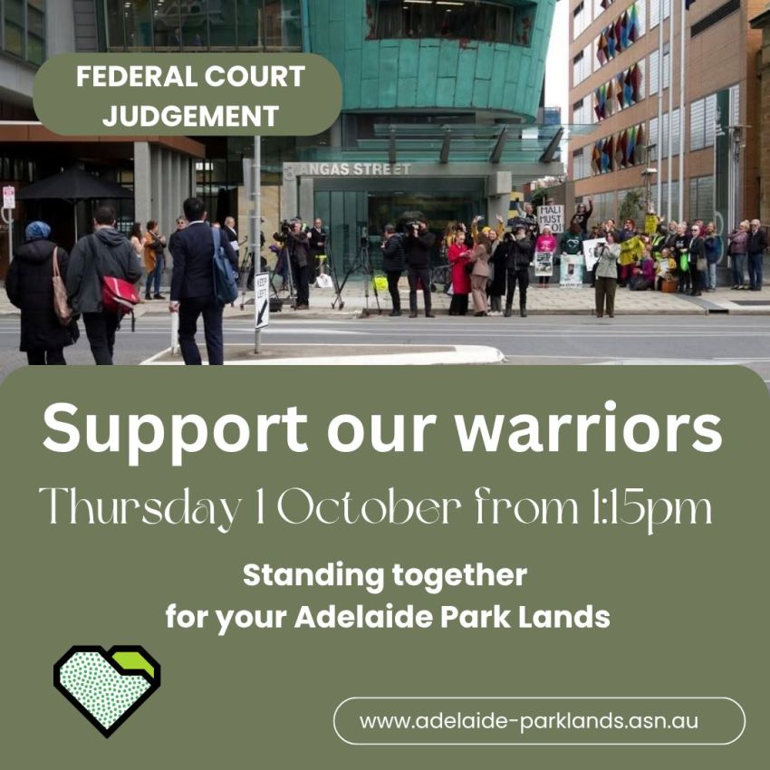 Artwork and image for event "Federal Court Judgement: Support Our Warriors" 1:15pm 01/10/2026 Federal Court of Australia, 3 Angas St, Adelaide SA 5000