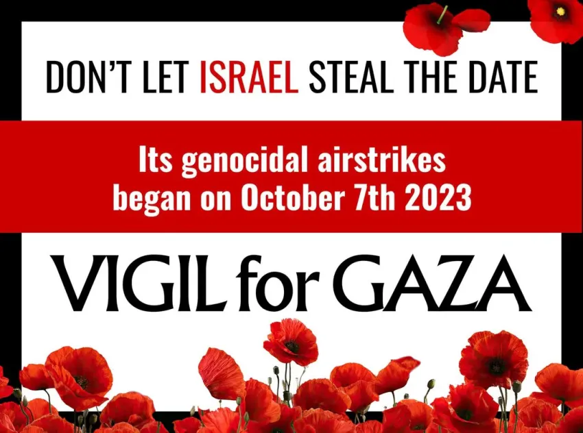 Artwork and image for event "Vigil for Gaza – Gadigal Country" 6pm 07/10/2026 Sydney Town Hall, 483 George St, Gadigal Country, Sydney NSW 2000