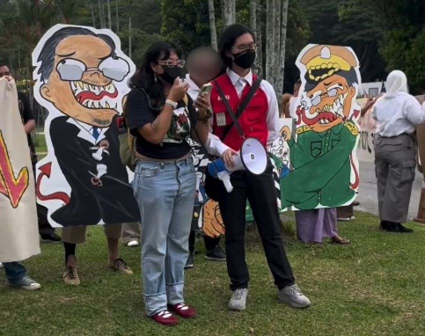 Protesters with signs