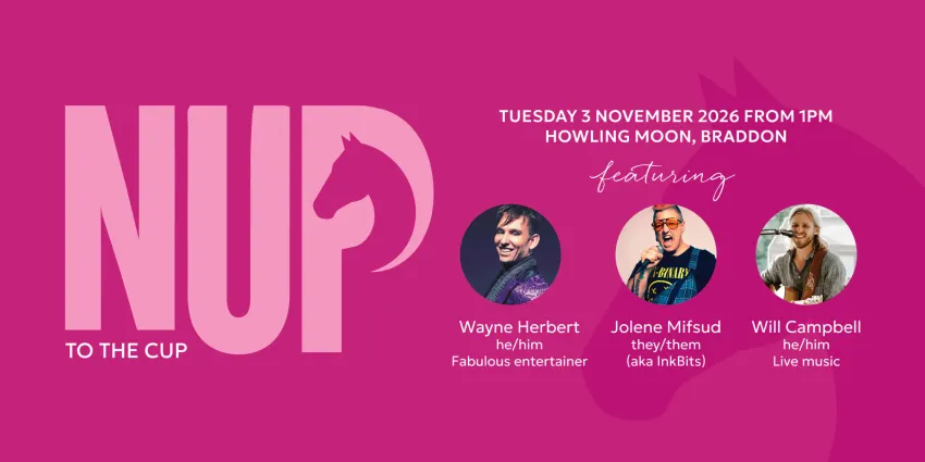 Artwork and image foe event "Nup to the Cup at the Howling Moon" 1pm-4pm 03/11/2026 The Howling Moon, Level 6/150 Northbourne Ave, Braddon ACT 2612