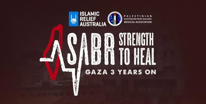 Artwork and image for events "Sabr: Strength to Heal – Gaza 3 Years On"