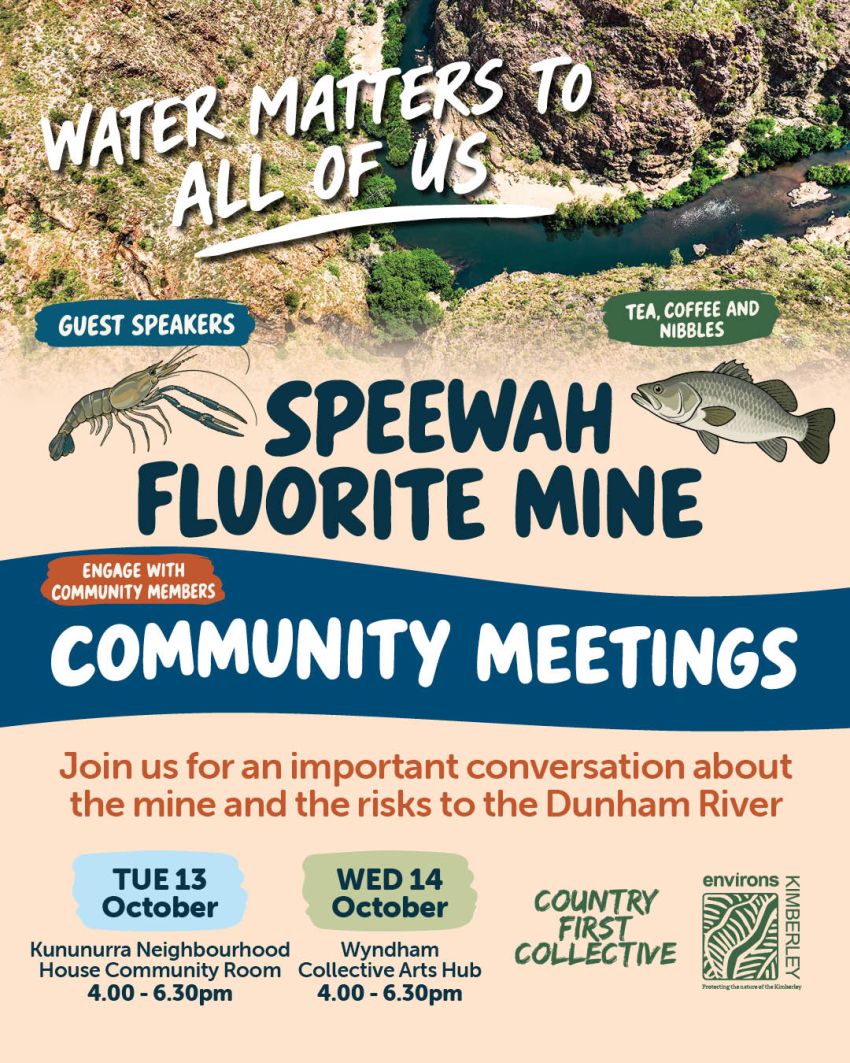 Artwork and image for event "Fluorite Mine & Dunham River – Community Information Meeting"