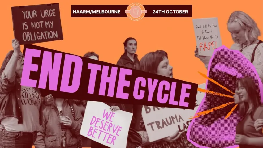 Artwork and image for event "Keep Us Safe Rally 2026" 11:30am 24/10/2026 State Library Victoria, 328 Swanston St, Naarm / Mellbourne VIC 3000