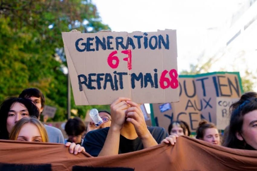 protester with placard