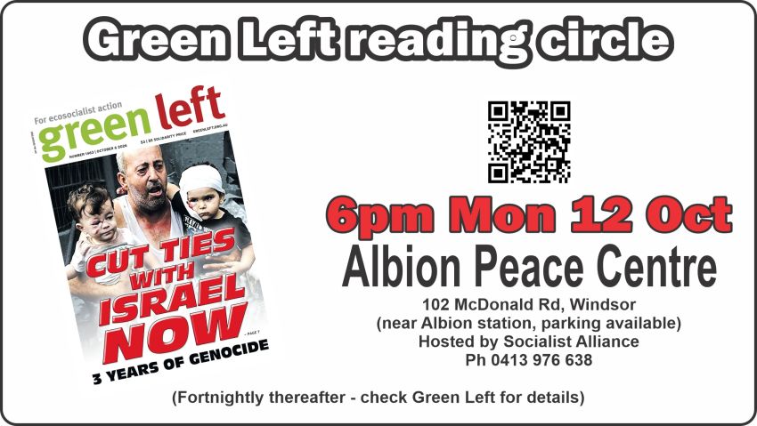 Green Left reading circle: Cut ties with Israel