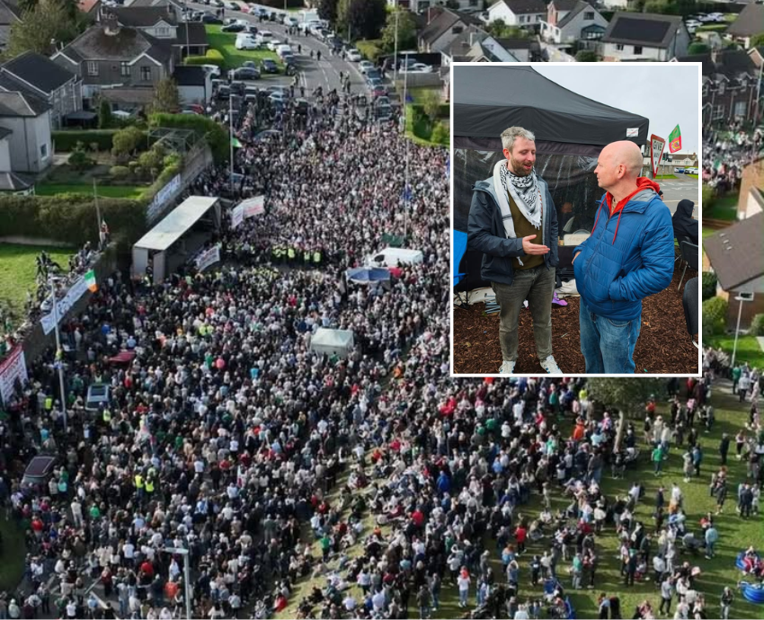 Protest and Paul Murphy inset