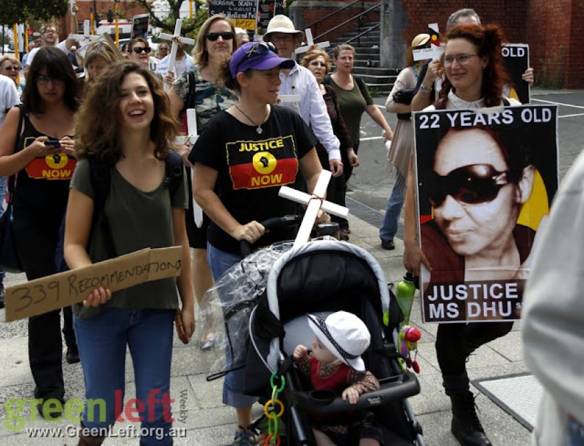 Stop Black Deaths In Custody rally, Perth Aptil 15, 2016.