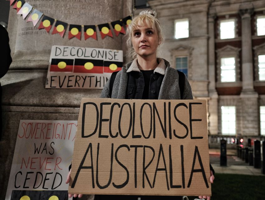London protest Invasion Day 2022. Photo: Angela Christophilou