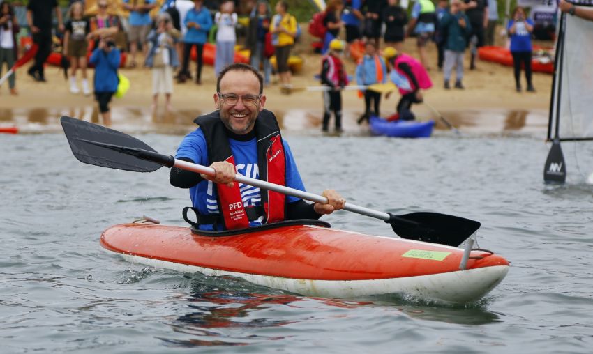 Greens leader Adam Bandt joins the blockade Greens leader Adam Bandt joins the blockade