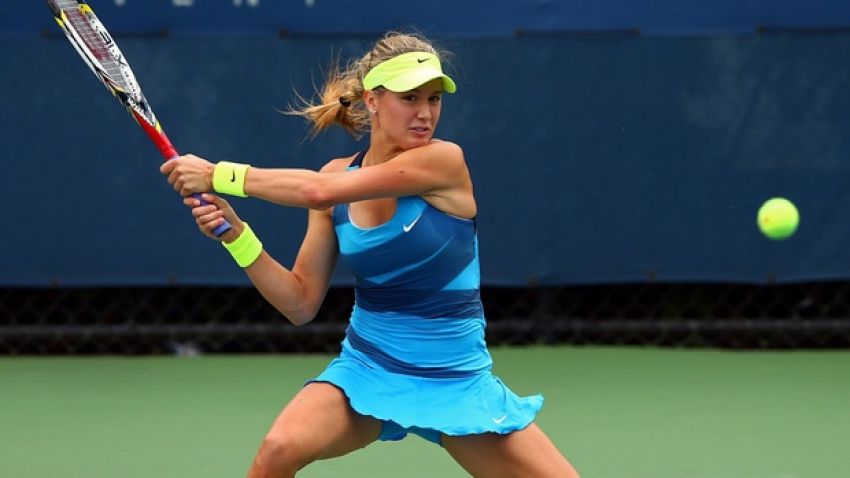 Eugenie Bouchard in action.
