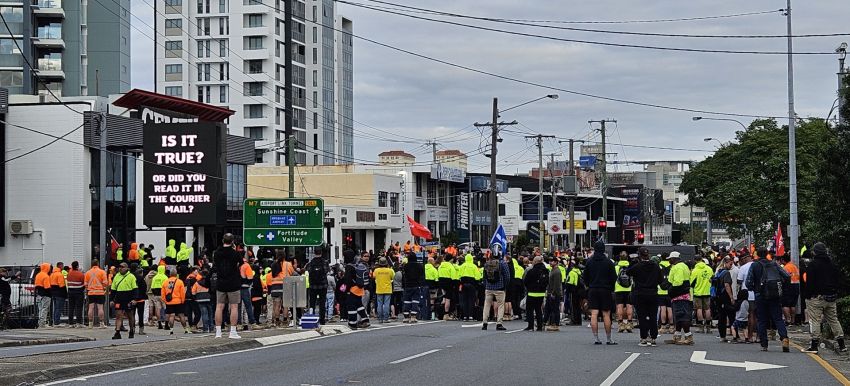 CFMEU members protest, June 20