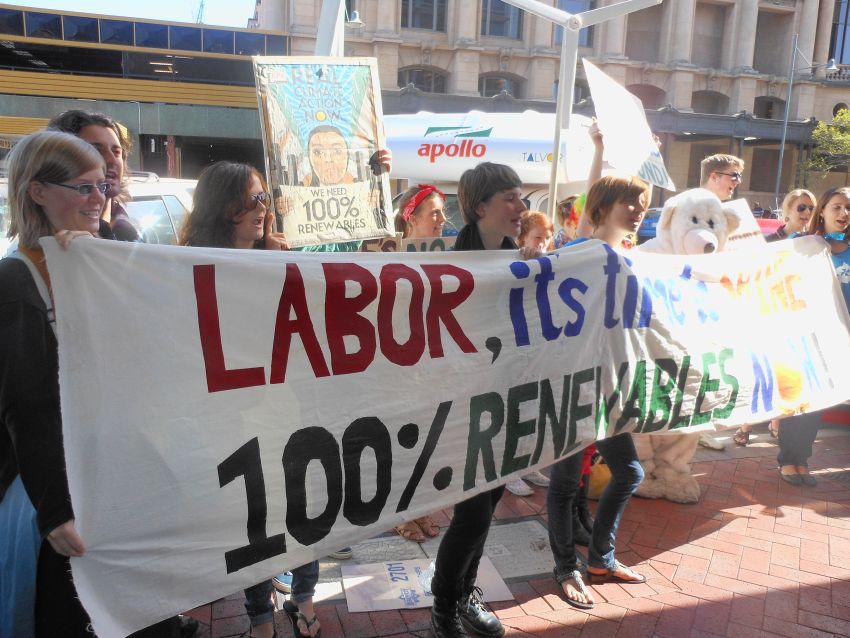 Clowning action at Penny Wong's office.