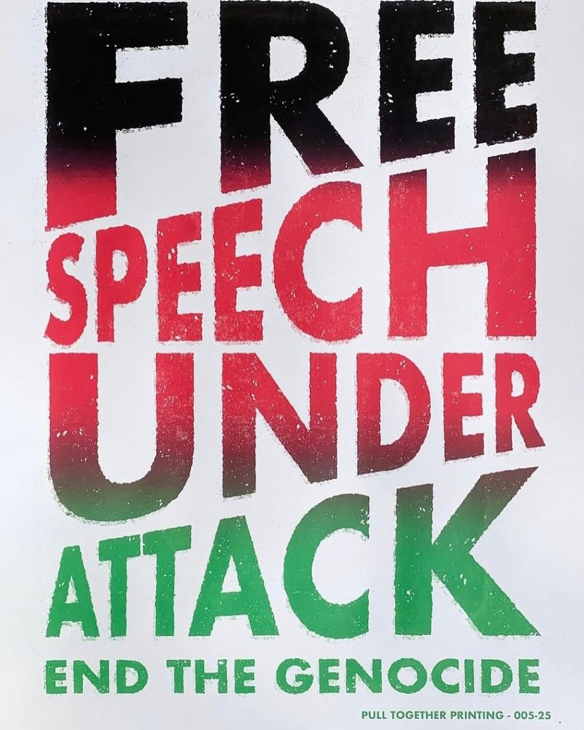 Free Speech Under Attack End The Genocide poster