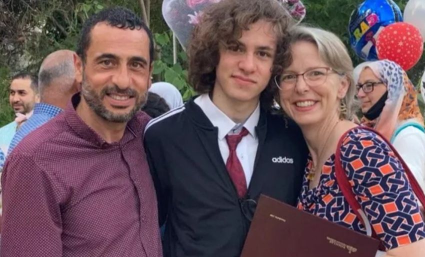 three people smiling
