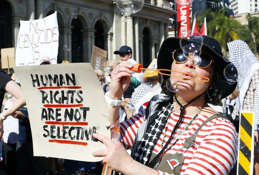 Human rights is not selective, Magan-djin/Brisbane