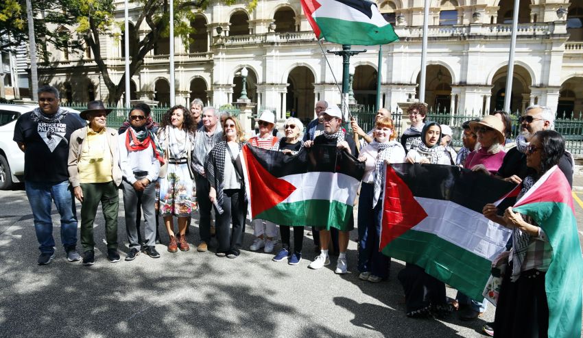 Justice for Palestine activists supporting the August 7 media conference