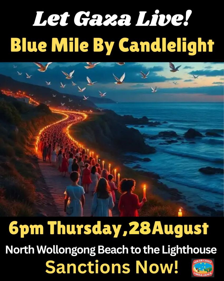 Leaflet: Let Gaza Live - Blue Mile by Candlelight 28082025