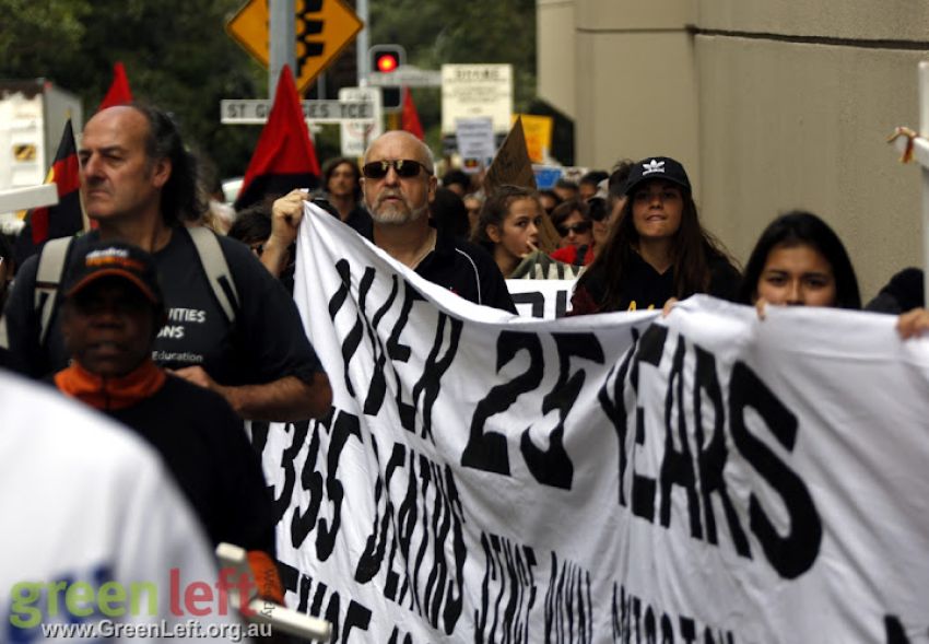 Stop Black Deaths In Custody rally, Perth Aptil 15, 2016.