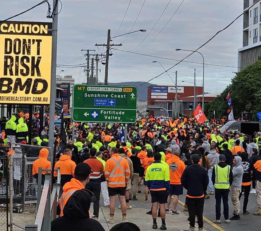 CFMEU members protest, June 20