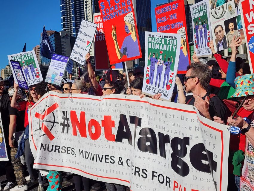 Healthcare workers: #NotATarget, Naarm/Melbourne, August 3