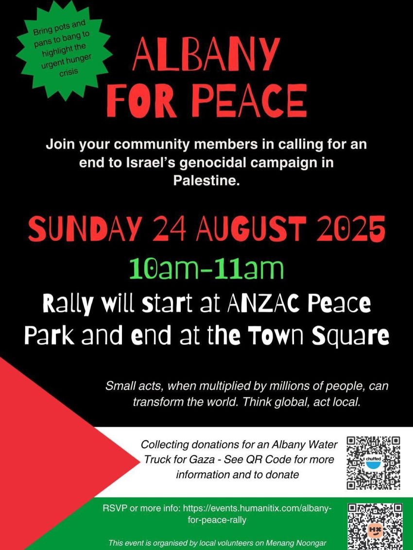 Leaflet: Nationwide March For Palestine Albany 24082025