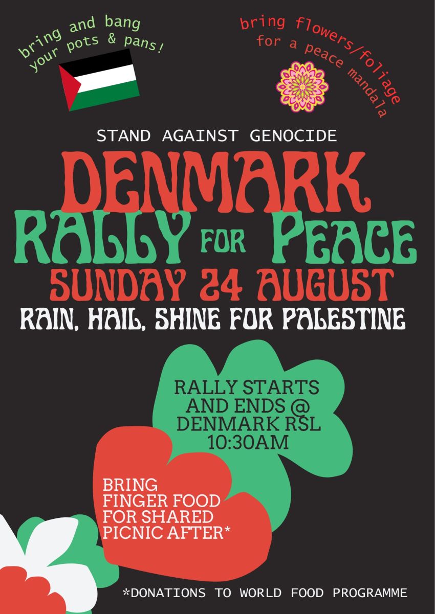 Leaflet: Nationwide March For Palestine Denmark Rally For Peace 24082025