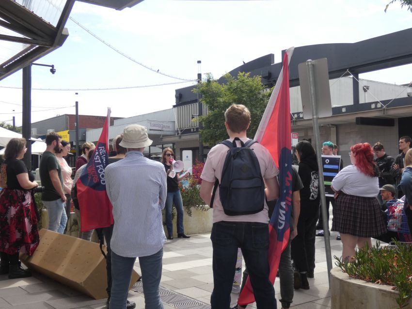 Apple workers walk out in Charlestown, Newcastle.