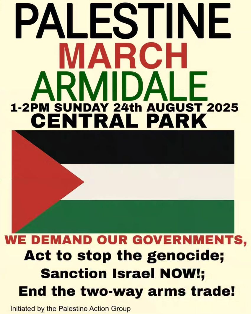 Leaflet: Palestine March Armidale 24082025