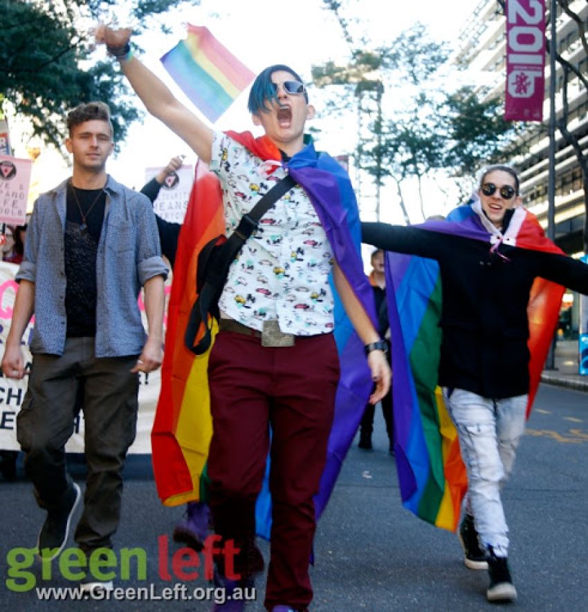 Marriage Equality rally and march in Brisbane, June 24 2016.